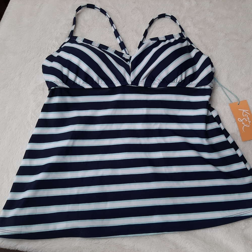 Womens Kona Sol Swim Top Open Back Size Medium
